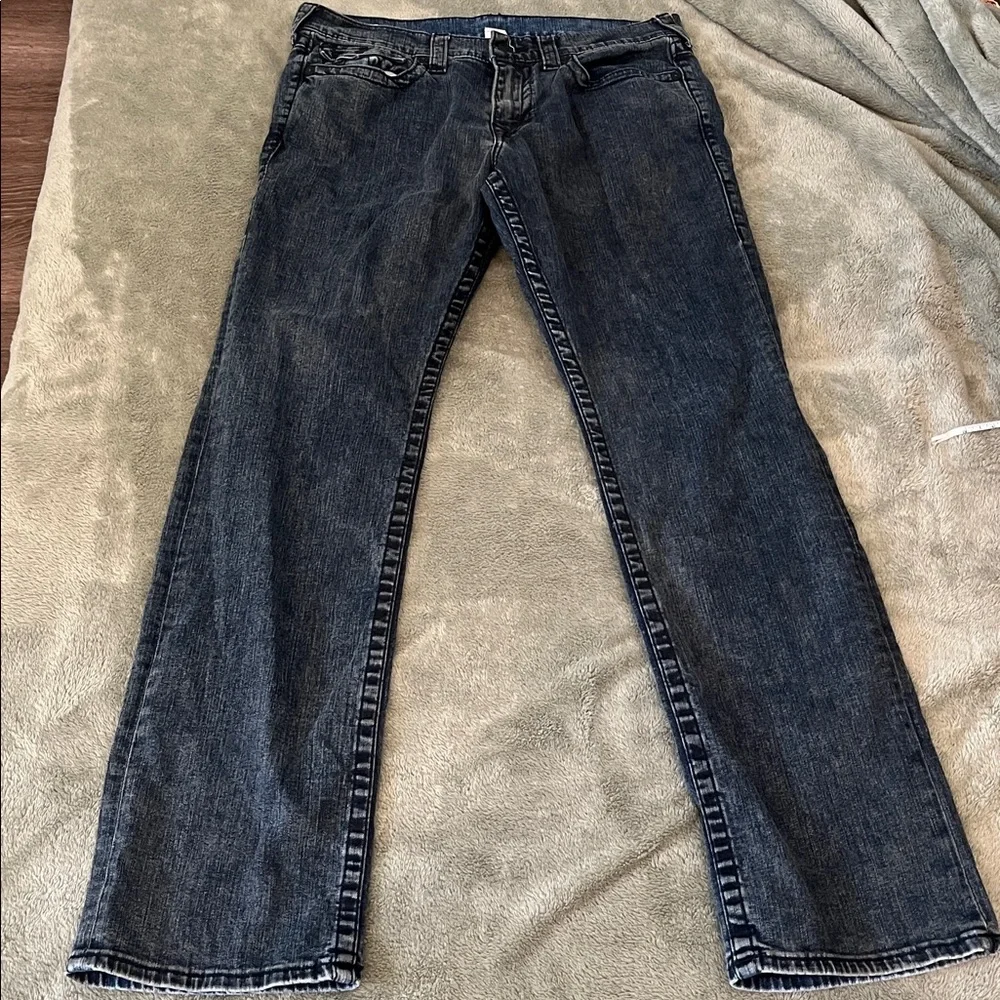 True Religion Ricky relaxed straight Dark Blue Denim Jeans